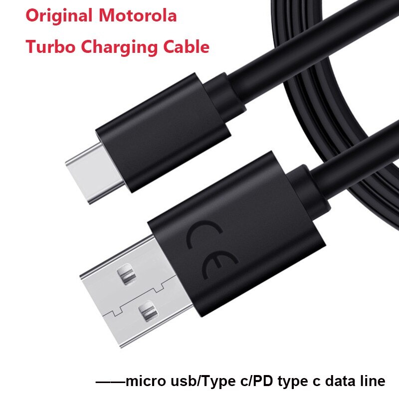 ของแท้ Motorola Fast Turbo สายชาร์จประเภท C Double C Tipo C Line Data Wire สําหรับ Moto e5 E6 Plus O