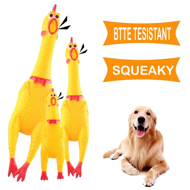 ของเล่นยางกัด มีเสียง รูปการ์ตูนไก่ สําหรับสัตว์เลี้ยง สุนัข