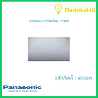 Panasonic WEG6691 WIDE SERIES ฝาสแตนเลสปิดเรียบ 1 GANG