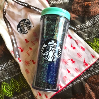[✔️ของแท้] 🌟 แก้วสตาร์บัคส์ (Starbucks) ของใหม่ 12 ออนซ์ สีน้ำเงินเข้ม มีกลิตเตอร์ดาวกระจาย สวยงาม น่ารัก น่าใช้