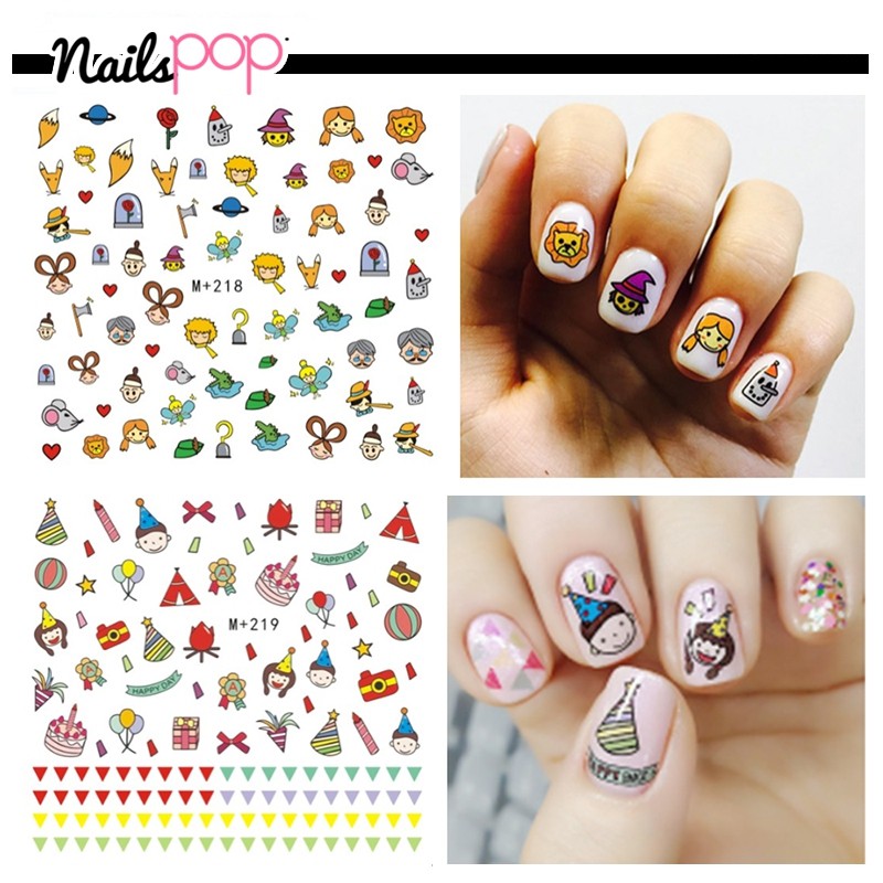 พร้อมส่ง⚡ สติ๊กเกอร์ ติดเล็บ Tattoo ลอกน้ำ แทททู ติดตกแต่งเล็บ เจล ลอกลายน้ำ เกาหลี เด็ก Nailspop - รูปที่ 4