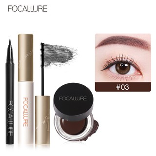 Focallure มาสคาร่าอายไลเนอร์กันน้ําสีด ํา 3 ชิ้น