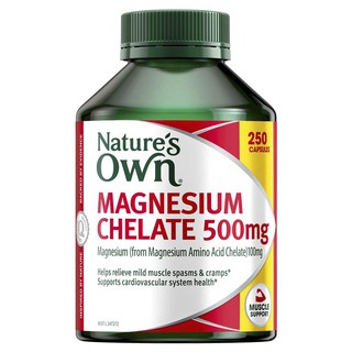 Natures Own Magnesium Chelate 500mg 250 Capsules Exclusive Pack