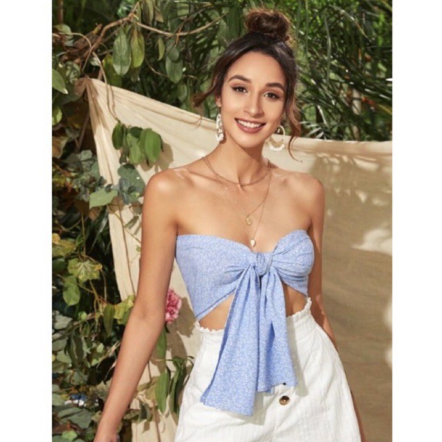 ส่งต่อเสื้อผูกอก ของ @shein_thailand  ไม่เคยใส่ แต่ซักแล้วค่ะ 90 รวมส่งค่า