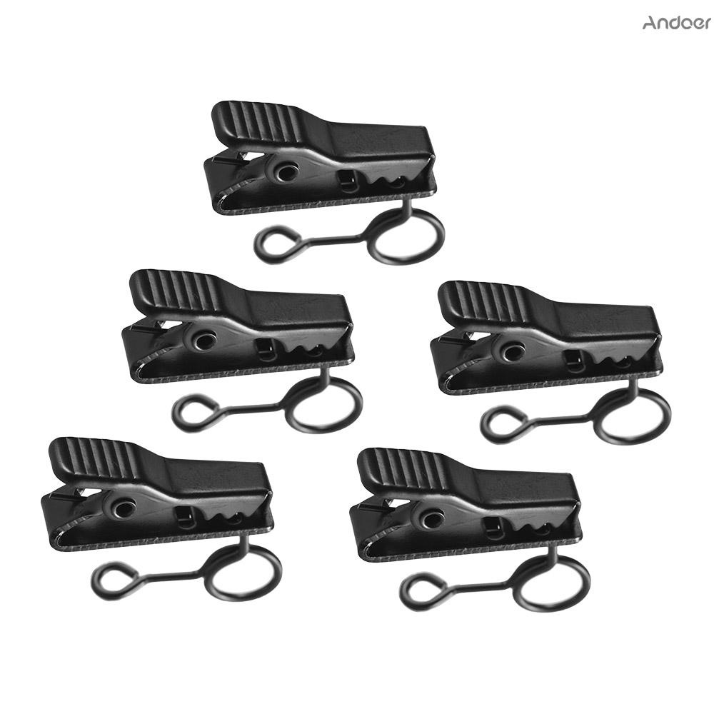 Andoer EY-J03 คลิปหนีบไมโครโฟน แบบมีสาย ขนาด 6 มม. 5 ชิ้น