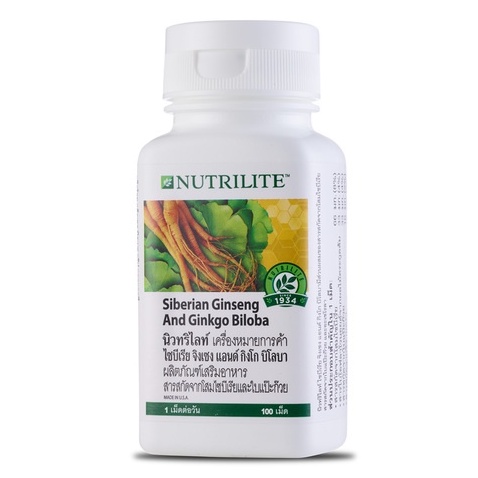 [ของแท้ Shop ไทย] ** นิวทริไลท์ ไซบีเรีย จิงเซง แอนด์ กิงโก บิโลบา (100 เม็ด) // Nutrilite Siberian 