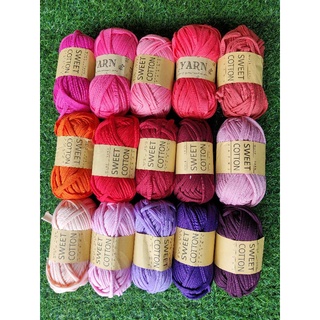 ไหมผ้ายืด Sweet Coton100กรัม T-shirt yarnมี50สีกว้าง20mm/2cm