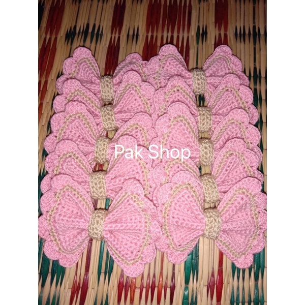(พร้อมส่ง)โบว์ โบว์ถัก ติดชิ้นงาน ไหมวีนัสสินค้าสวยรับประกันงานแน่นทุกชิ้นงานจ่า - รูปที่ 2
