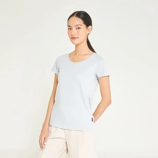 Yuedpao [NEW] เสื้อยืดผู้หญิงคอกลม ผ้านุ่ม ใส่สบาย ไม่ย้วย ไม่หด ไม่ต้องรีด สีพื้น ทรงผู้หญิง - Set Soil