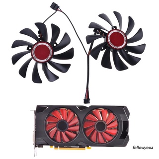 folღ 2pcs 95mm FDC10U12S9-C CF1010U12S Cooler Fan for XFX Radeon RX580 RX590 Graphics Card Cooling Fan