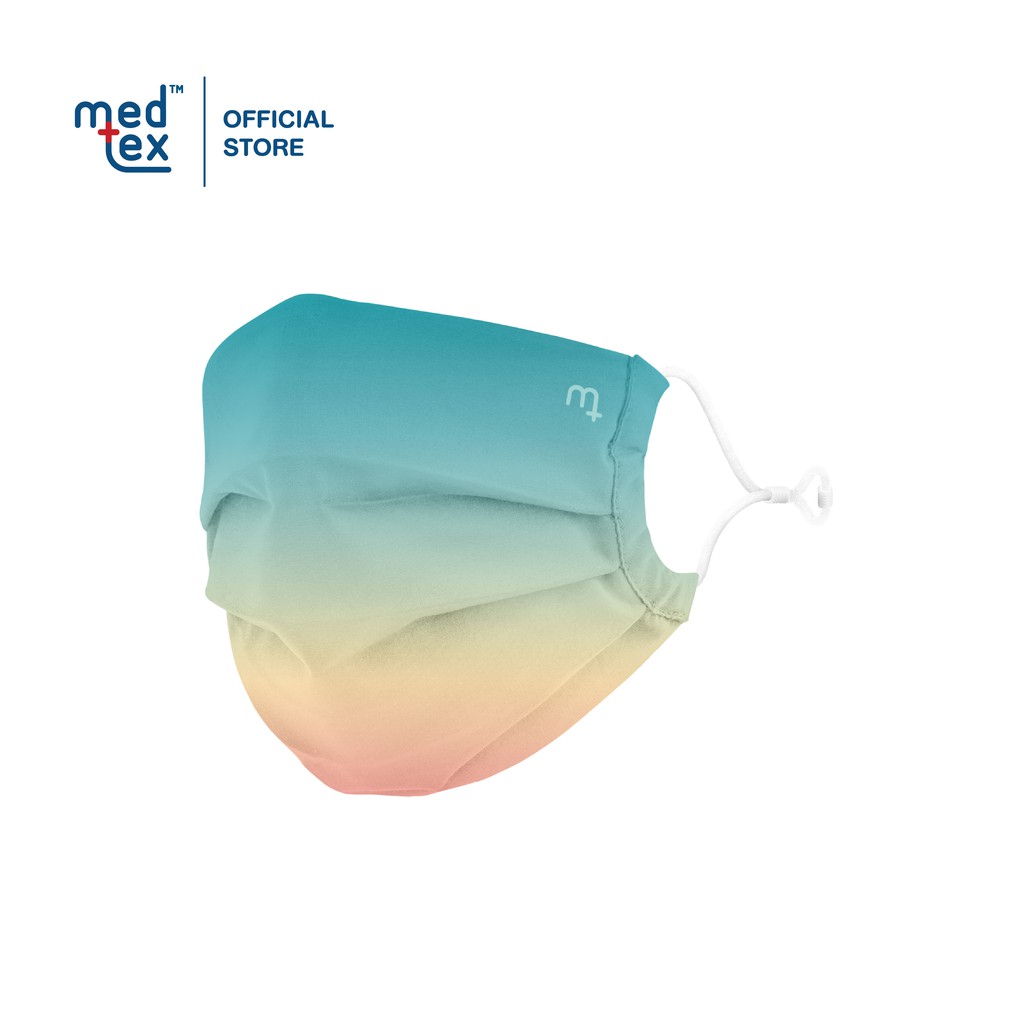 Medtex รุ่น M5U (ไม่มีสายคล้อง) หน้ากากผ้ามัสลิน Tencel Cotton 3 ชั้น พร้อมช่องใส่ฟิลเตอร์ สีซันไรส์