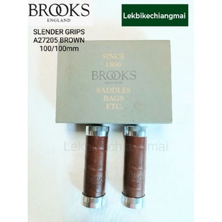 BROOKS ปลอกแฮนด์หนังแท้ SLENDER LEATHER GRIPSสีน้ำตาล BROWN A27205 100/100mm