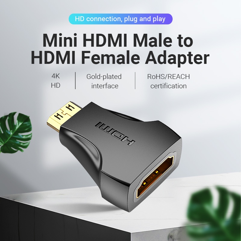 Vention Mini Hdmi Male To Hdmi Female อะแดปเตอร์ 3D 4K 30HZ Gold Plated Hdmi เชื่อมต่อสําหรับ Hdtv แล็ปท็อป AISB0