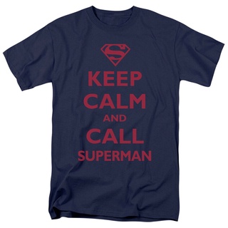 เสื้อยืดครอปเสื้อยืดลําลอง ผ้าฝ้าย 100% พิมพ์ลาย Superman Call Mensicensed Clark Kent Dc Comics สีน้ําเงินเข้ม สําหรับผู