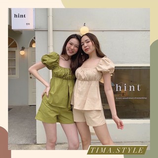 Sandy Linen 💚 เซทเสื้อแขนตุ๊กตา+กางเกง