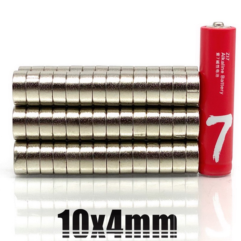 10ชิ้น แม่เหล็กนีโอไดเมียม 10x4มิล กลมแบน 104มิล Magnet รูปที่ 2