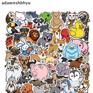 [adawnshbhyu] สติกเกอร์ ลายการ์ตูนสัตว์น่ารัก สําหรับติดตกแต่งรถยนต์ แล็ปท็อป สเก็ตบอร์ด กระเป๋าเดินทาง 50 ชิ้น