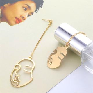 2020 New Arrival Abstract Stylish Hollow Out Face Dangle Earrings Girls Statement Drop Earrings Statement Earrings