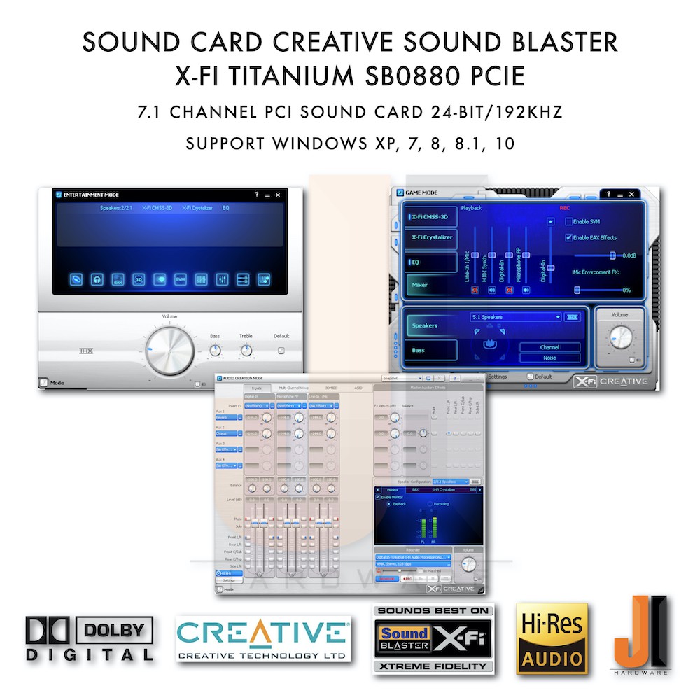 Sound Card Creative Sound Blaster X-Fi Titanium SB0880 7.1 Channel (PCI ...