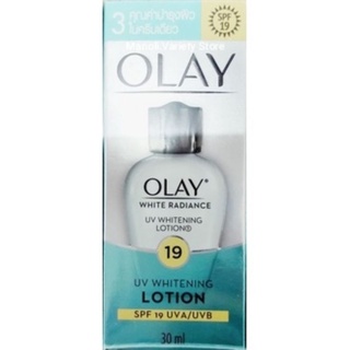 OLAY White Radiance SPF19 UVA/UVB Whitening Lotion 30 ml.( โอเลย์ ไวท์ เรเดียนซ์ ยูวี ไวท์เทนนิ่ง โลชั่น )