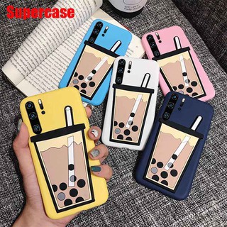 For Huawei P30 Pro P30 Lite Y5 Y9 2019 Honor 10i 20i Case Milk Tea Matte Cartoon Korean Simple Cute Silicone Phone cover