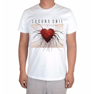 เสื้อยืด ผ้าฝ้าย พิมพ์ลาย Lacuna Coil สีขาว สไตล์ฮาราจูกุ โกธิค พังก์ ฟิตเนส df31ew6W106714
