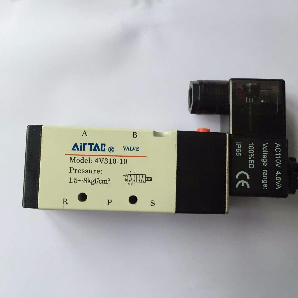 4v310-10 5Ports2Position Single Solenoid Pneumatic Air Valve 3/8 "BSPT 12V DC/24V DC /36VDC, 110V AC