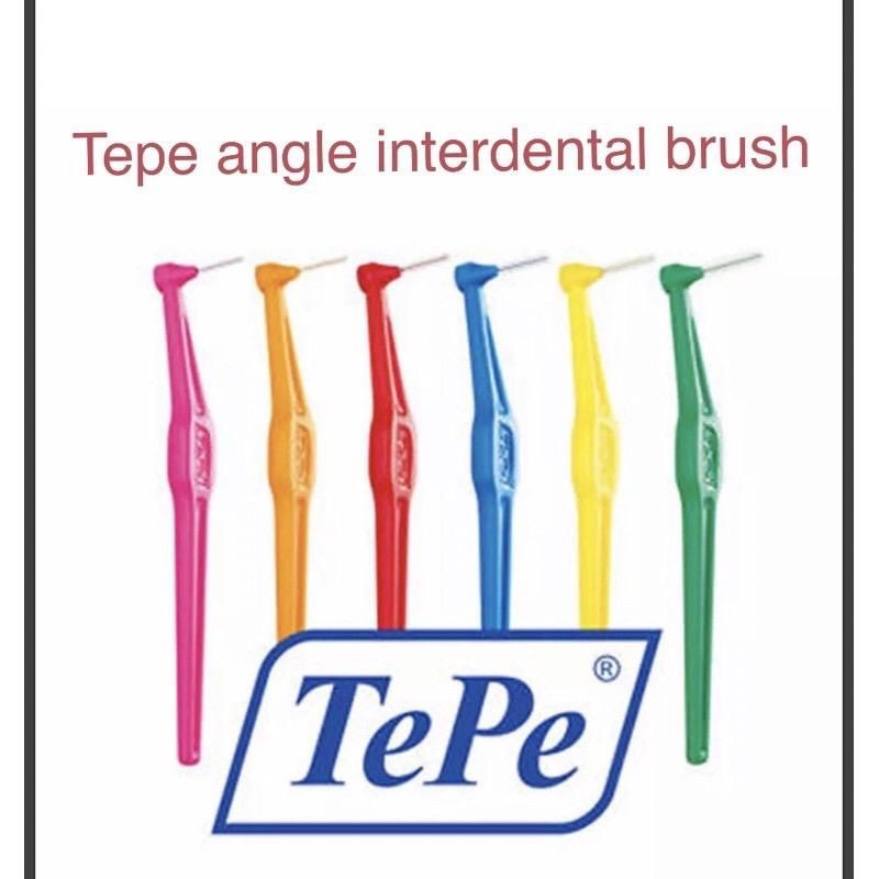 แปรงซอกฟัน Tepe angled 6 แปรงพร้อมฝาเดียว