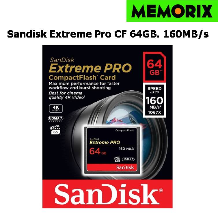 SanDisk Extreme Pro Compact Flash Card 64GB อ่าน 160MB/s เขียน 150MB/s