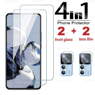 4in1 เคสกระจกนิรภัย กันรอยหน้าจอ เลนส์กล้อง HD สําหรับ Xiaomi Xaomi 12T Pro 6.67 นิ้ว Mi 12T Pro