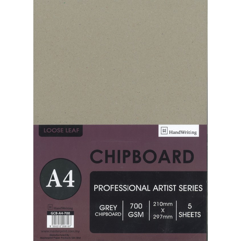 Masterprint A4 Grey Chipboard 700gsm 5s/pkt - GCB-A4-700