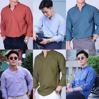 เสื้อเชิ้ตคอผ่าหน้า ✨oxford shirts เสื้อผ้าผู้ชาย