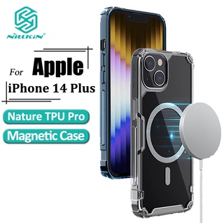 Nillkin Nature Pro เคส สําหรับ iPhone 14 Plus เคสโทรศัพท์ แม่เหล็ก บางพิเศษ หรูหรา นิ่ม TPU ใส ถุงลมนิรภัย กันกระแทก ฝาหลัง