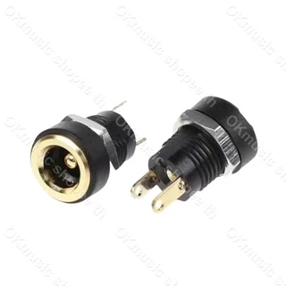 (จำนวน 1 ชิ้น) ซ็อกเก็ตDCชาร์จ ตัวเมีย DC022B DC 5.5*2.1 มม. รูกลมพร้อมน็อตลวดเชื่อม 2 ขา