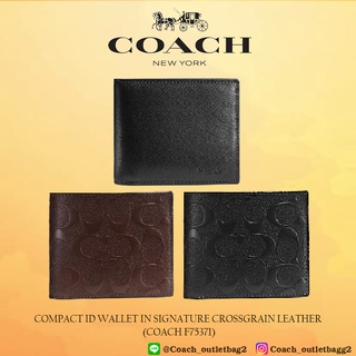 COMPACT ID WALLET IN SIGNATURE CROSSGRAIN LEATHER