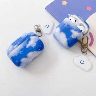 เคสหูฟังไร้สาย ลายก้อนเมฆ ท้องฟ้าสีฟ้า สําหรับ airpods 1 2 3 pro
