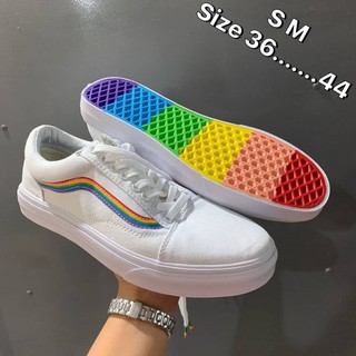 รองเท้า Vans Old Skool Yacht Club 🌈 Rainbow 🌈 (White) สินค้าพร้อมกล่อง