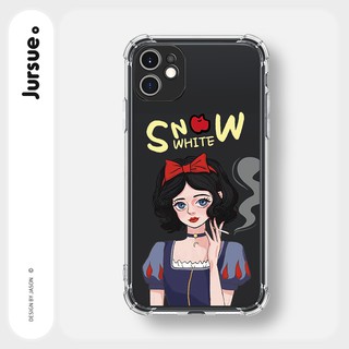 JURSUE เคสไอโฟน เคสซิลิโคนนุ่มกันกระแทกใสการ์ตูนน่ารักตลก เคสโทรศัพท์ Compatible for iPhone 13 12 11 Pro Max SE 2020 X XR XS 8 7 6 6S Plus พลัส Y1211