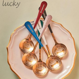 LUCKY~Spoon Optional Color Red Black Blue Dessert Shop For Milk Tea Shop Jingle Cat#Ready Stock