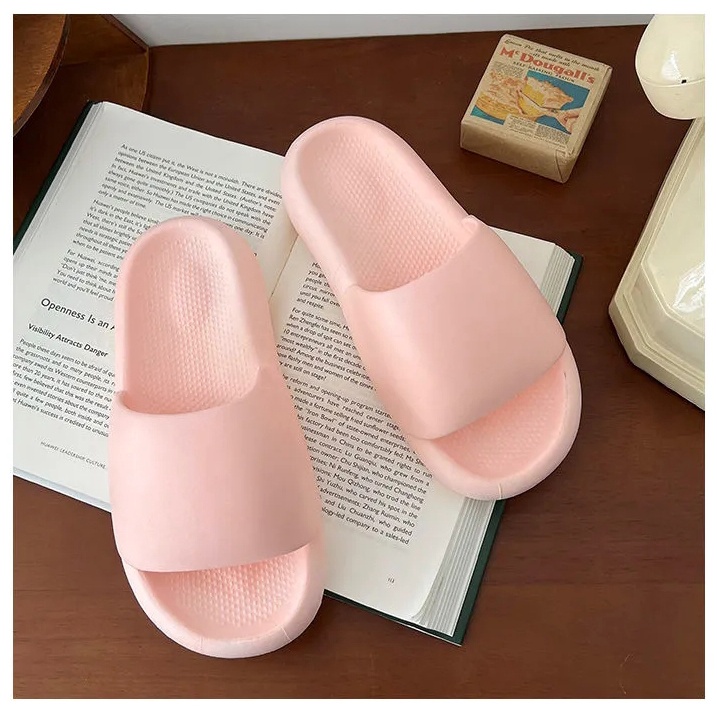 LGShoes 💫รองเท้าแตะแบบสวม สีพื้น ดูอวบๆนุ่มนิ่มสวมใส่สบาย เรียบๆสวมใส่อยู่บ้านหรือใส่ที่ทำงานชิวสุดๆ 🔥🔥 🛒