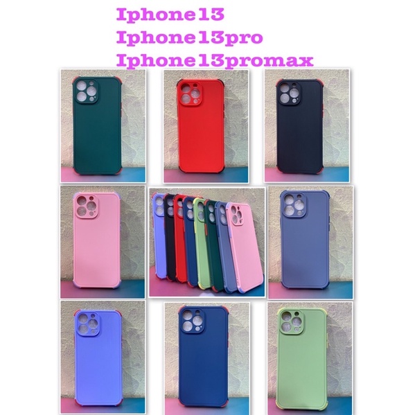 Iphone13pro /13promax✨iphone13พร้​อมส่งใน🇹🇭✨เคสTPUนิ่มสีพื้นปุ่มสี For Iphone13pro/Iphone13promax/ip