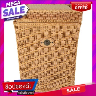 ตะกร้าผ้าเหลี่ยมมีฝาMONARCH36 ซม. ธรรมชาติ ตะกร้าผ้า BASKET MONARCH NATURE 36CM อุปกรณ์จัดเก็บเสื้อผ้า