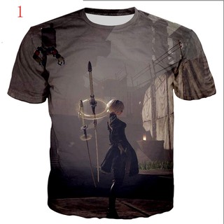 เสื้อยืดแฟชั่นพิมพ์ลายการ์ตูน nier automama cool 3d 2018
