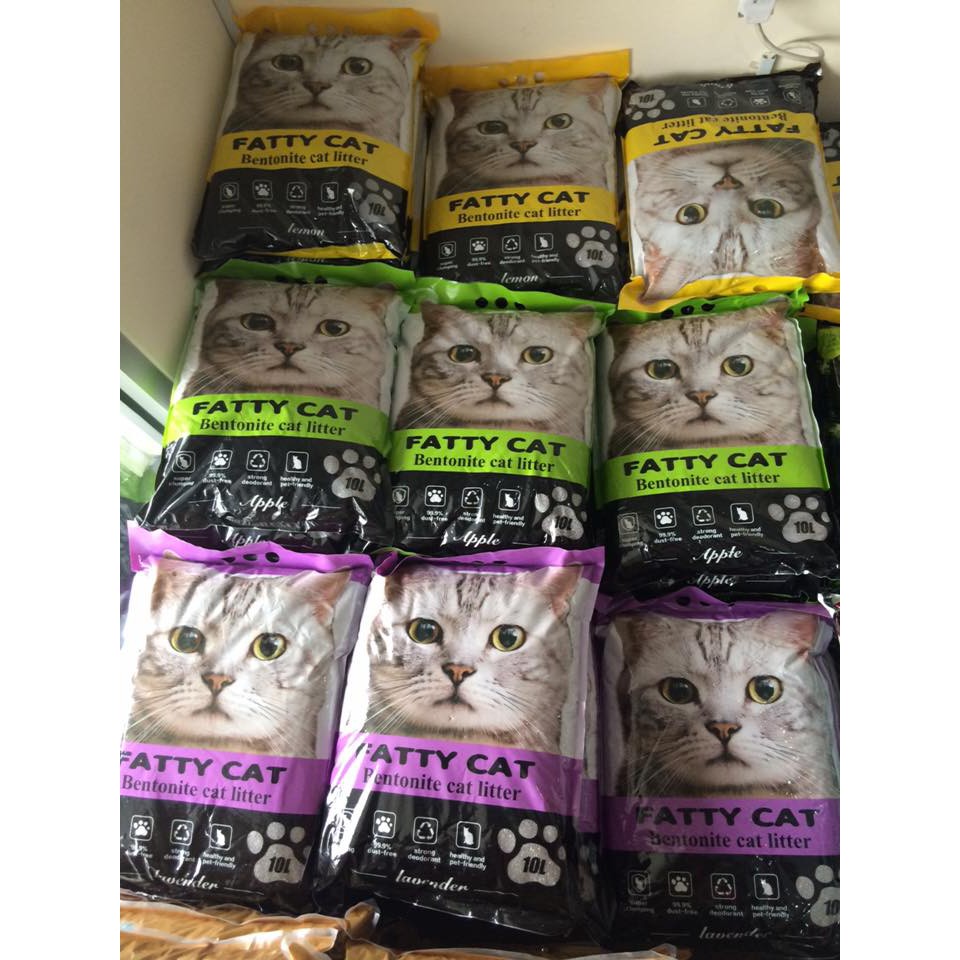 ทรายแมวภูเขาไฟ กลิ่นหอม10 ลิตร Fatty cat ฝุ่นน้อยและทรายแมวเต้าหู้ถั่วลันเตา Bioline Tofu Cat Litter