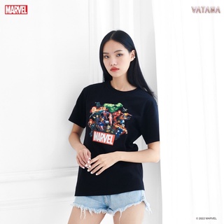 VATANA - เสื้อยืดสีดำ พิมพ์ลาย TEAM AVENGERS