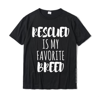 เสื้อยืดลําลอง Rescued Is My Favorite Breed ผ้าฝ้าย แขนสั้น คอกลม พิมพ์ลายอนิเมะ ทรงหลวม พลัสไซซ์ สไตล์ฮิปฮอป แฟชั่