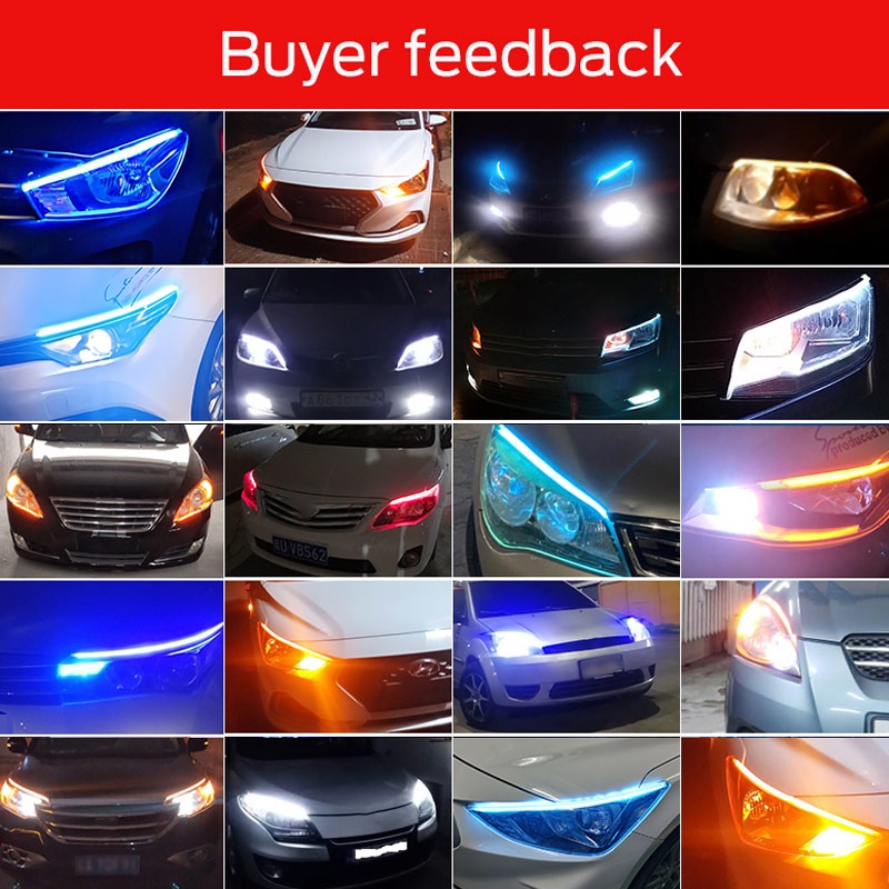 2เส้น ไฟเดย์ไลท์ พร้อมไฟเลี้ยว แบบวิ่ง30/45/60ซม.Ultrafine รถยนต์ DRL LED กลางวันไฟตัดหมอก ไฟตัดหมอก