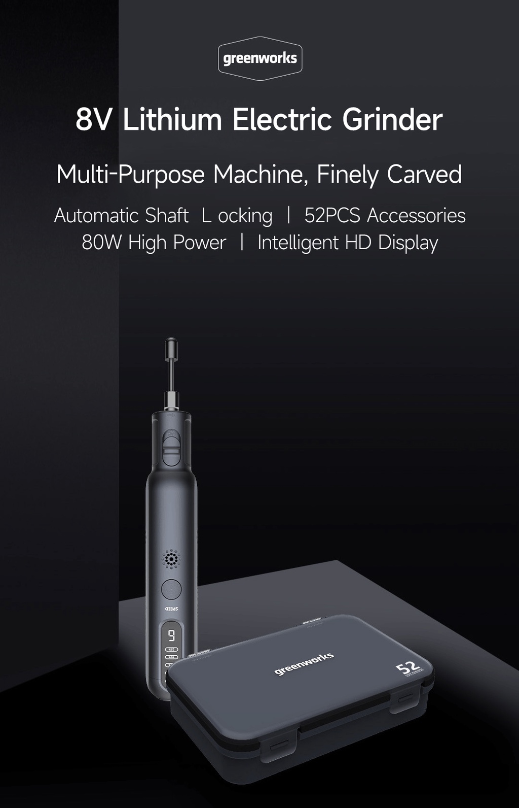 Xiaomi Youpin Greenworks เครื่องเจียรไฟฟ้าลิเธียม พร้อมจอแสดงผล HD ...