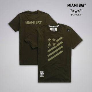 Miami Bay เสื้อยืด รุ่น Forces สีเขียวขี้ม้า