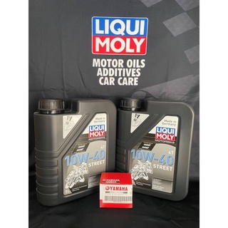 ชุดเปลี่ยนน้ำมันเครื่อง Liqui Moly  10W-40 สังเคราะห์100% พร้อมกรองน้ำมันเครื่อง YAMAHA สำหรับ X-Max 300